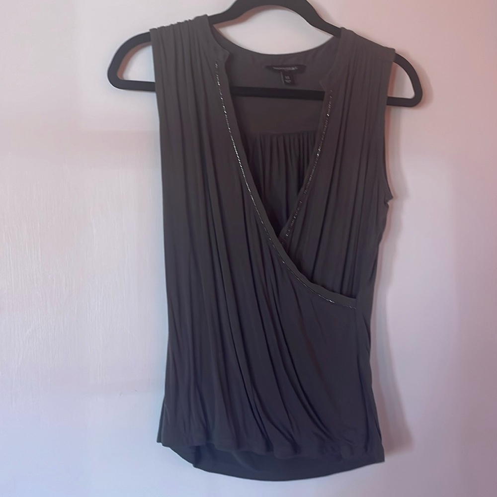 Green BR tank with beading, XS